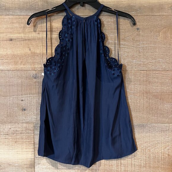 NWOT RAMY BROOK Calla Eyelet Tank top In Blue size S - Picture 5 of 8